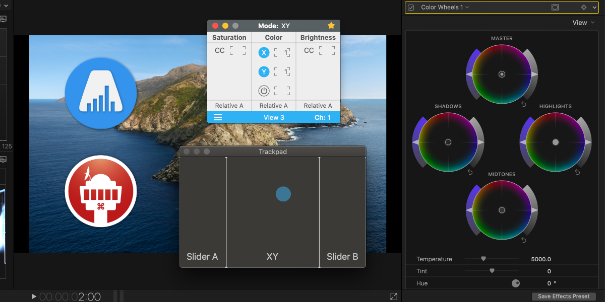 Color Grading in Final Cut Pro X with a Trackpad