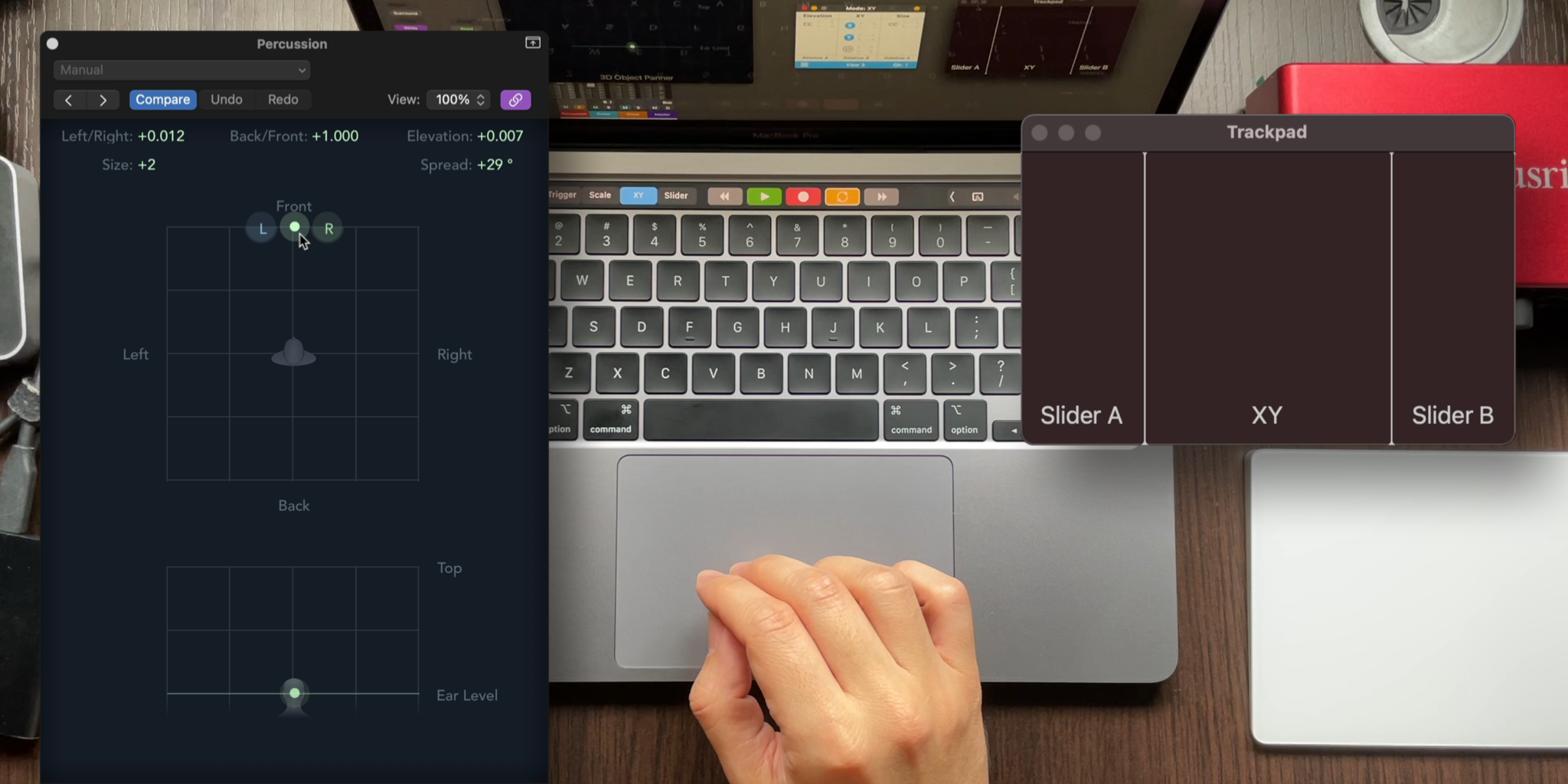 Trackpad Controller for Dolby Atmos in Logic Pro 10.7